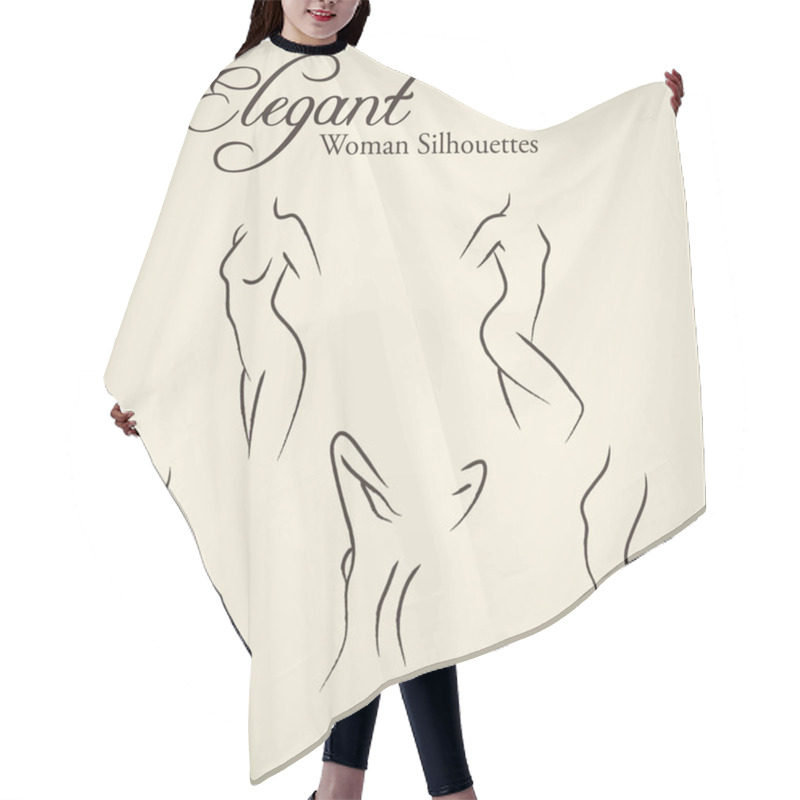 Personality  Elegant Woman Silhouettes Hair Cutting Cape