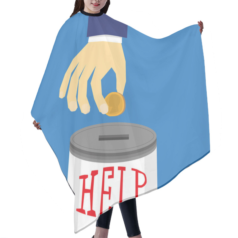 Personality  Help Donation Box Hair Cutting Cape