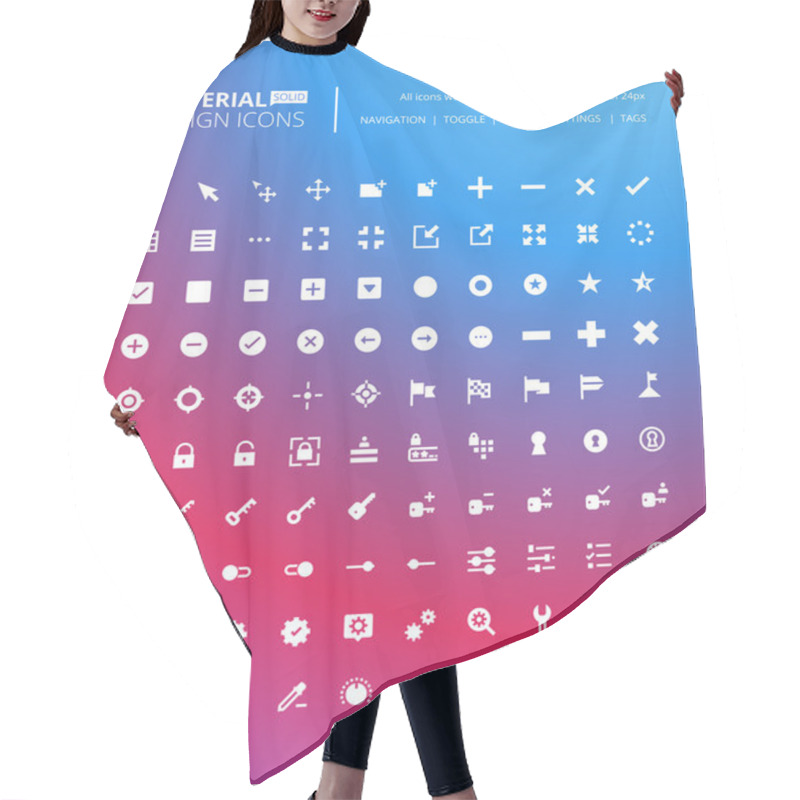 Personality  Pixel Perfect Solid Material Design Icons Hair Cutting Cape