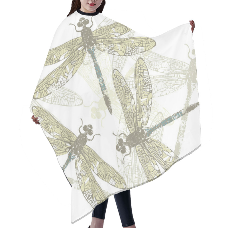 Personality  Seamless Pattern With Dragonfly's Hair Cutting Cape