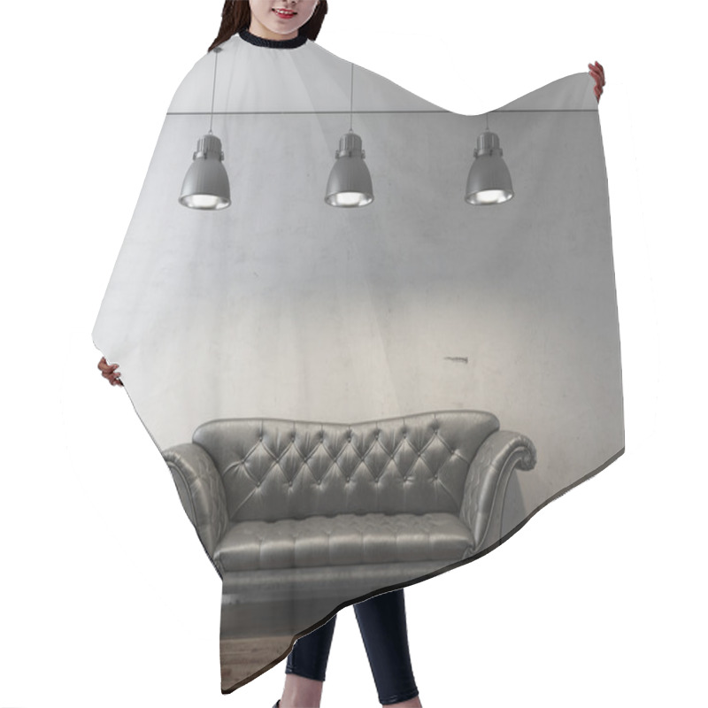 Personality  Black Sofa In Front Of Grunge Wall Hair Cutting Cape