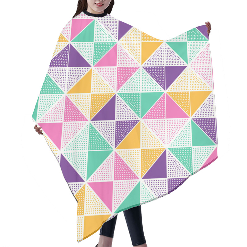 Personality  Seamless Creative Stylish Doodle Dots Playful Geometric Tiles Pattern Hair Cutting Cape