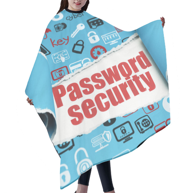 Personality  Privacy Concept: Red Text Password Security Under The Piece Of  Torn Paper Hair Cutting Cape