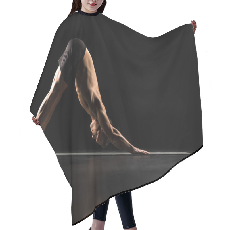 Personality  Man Standing In Yoga Position Hair Cutting Cape