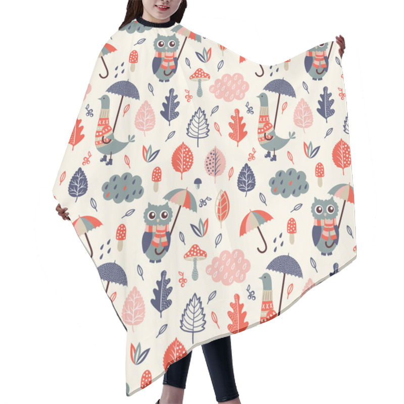 Personality  Autumn Seamless Pattern Hair Cutting Cape