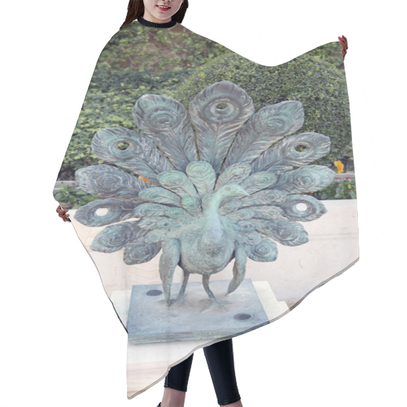 Personality  Chinese Statue In The Park Hair Cutting Cape