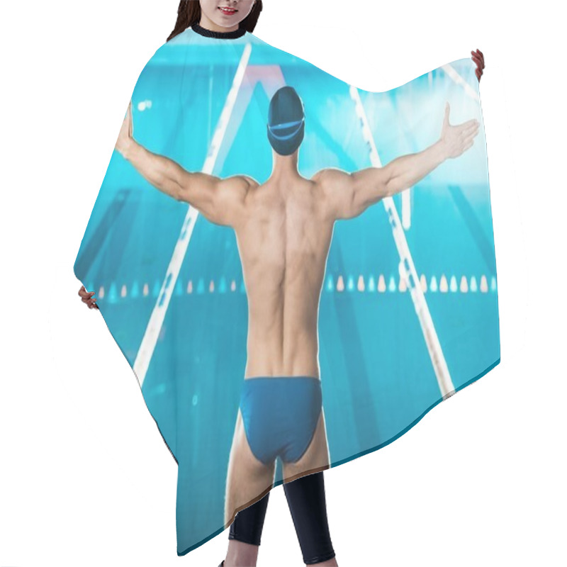 Personality  Swimmer At Swimming Pool Hair Cutting Cape