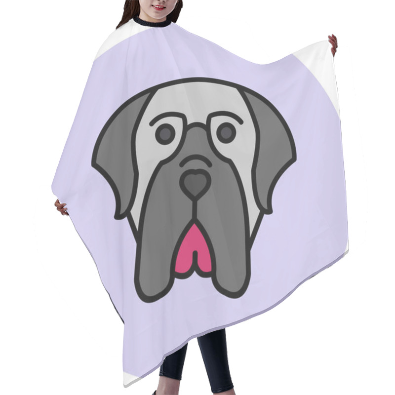 Personality  English Mastiff Dog Head Icon Vector Illustration Hair Cutting Cape