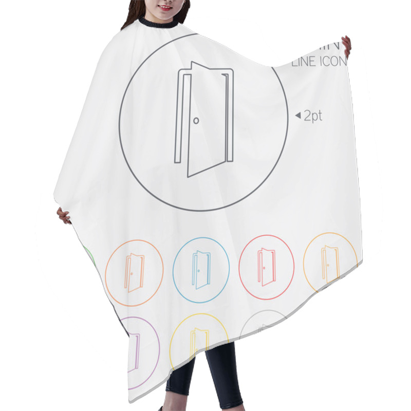 Personality  Door Sign Icon. Enter Or Exit Symbol. Hair Cutting Cape