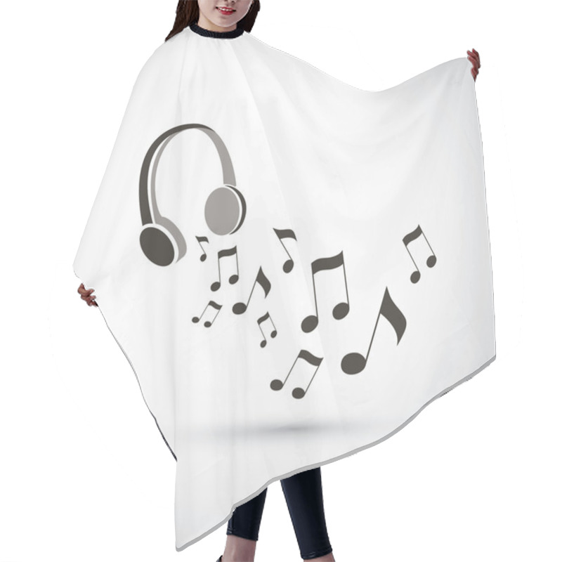 Personality  Musical Notes Flying From Headphones Hair Cutting Cape