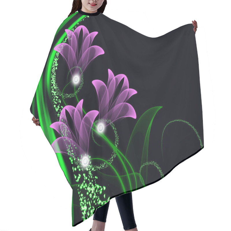 Personality  Transparent Flowers Hair Cutting Cape