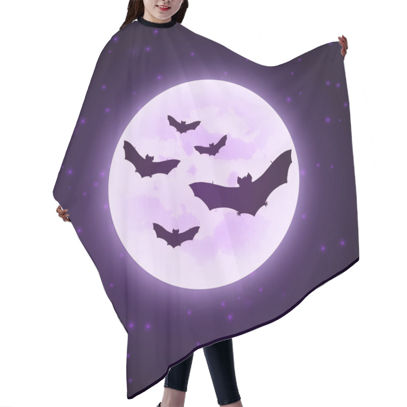 Personality  Vector Bats With Moon. Halloween Illustration. Hair Cutting Cape