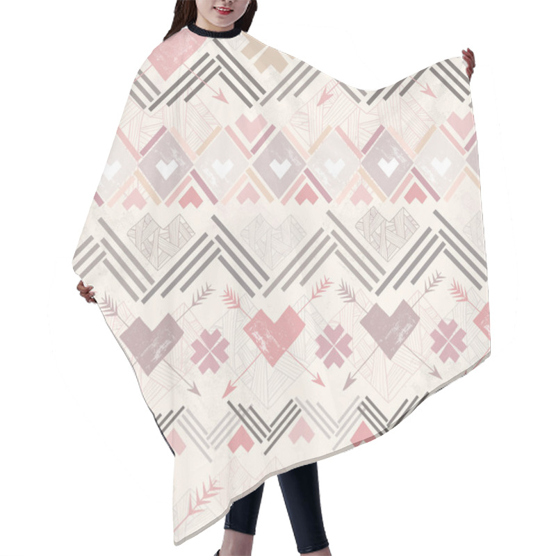 Personality  Abstract Geometric Seamless Pattern. Aztec Style Pattern Hair Cutting Cape