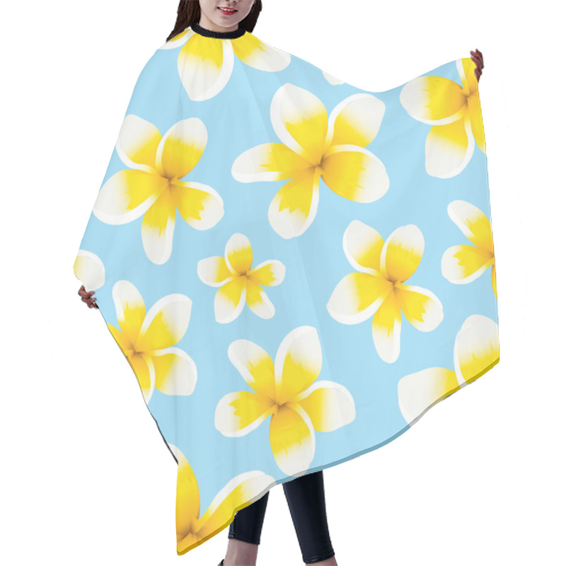 Personality  Seamless Pattern Yellow Plumeria Hair Cutting Cape