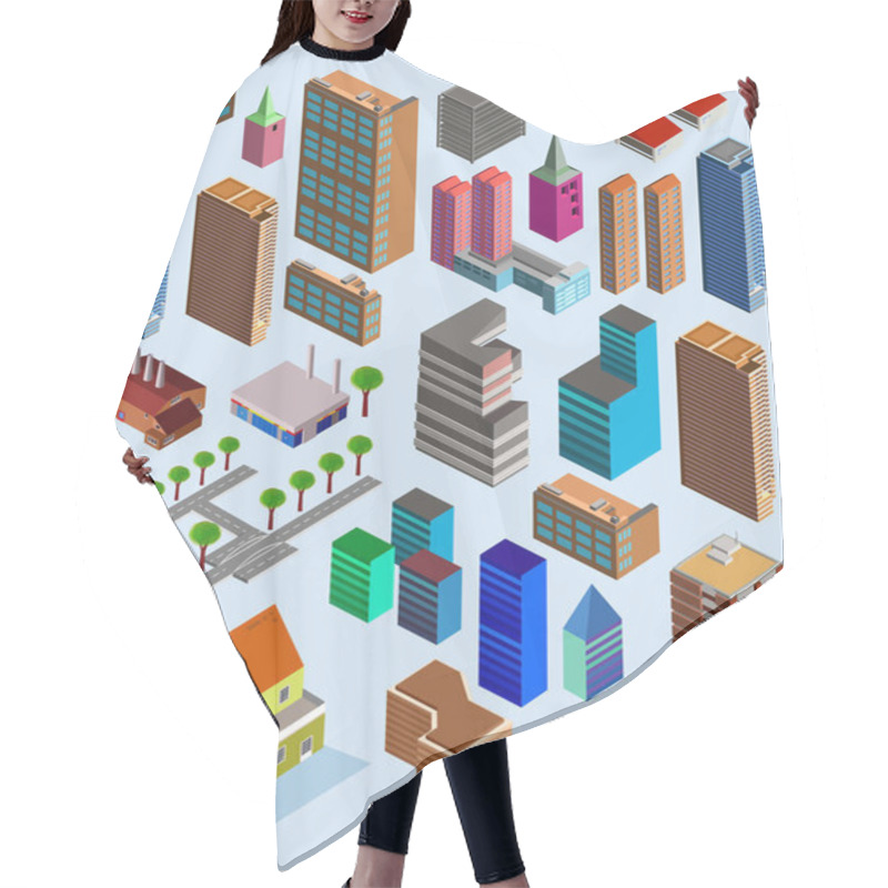 Personality  Urban, Buildings, City, Vector Illustration Hair Cutting Cape