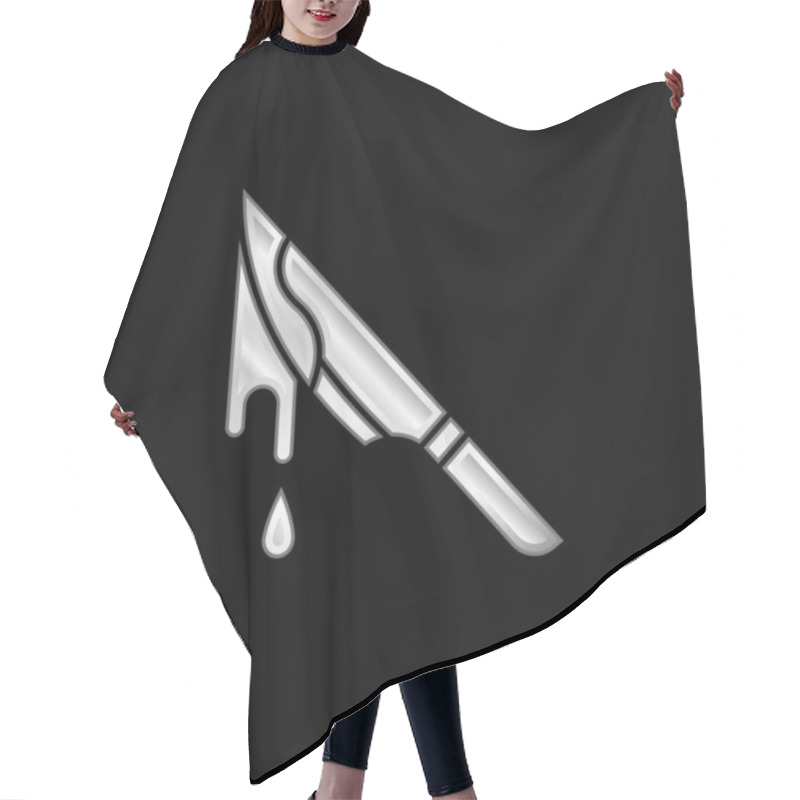 Personality  Bloody Silver Plated Metallic Icon Hair Cutting Cape