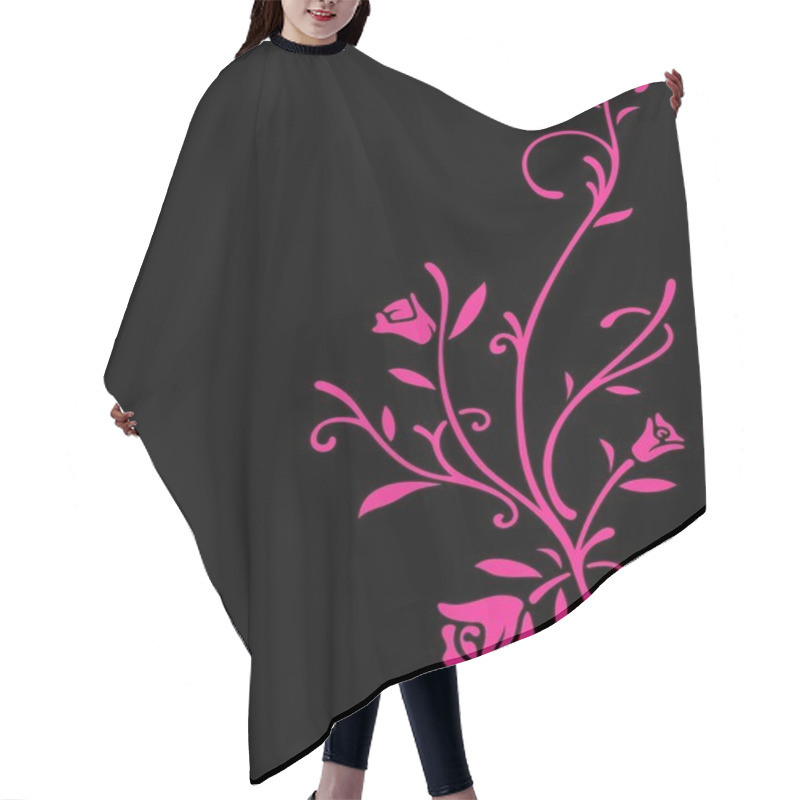 Personality  Rose Flowers With Leafs Hair Cutting Cape