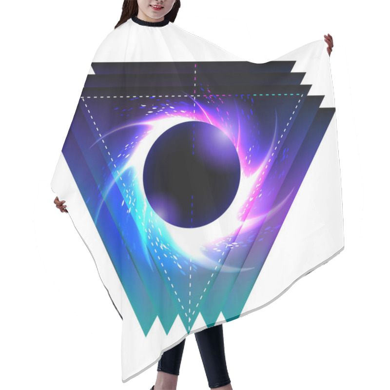 Personality  Black Hole With Starry Vortex Hair Cutting Cape