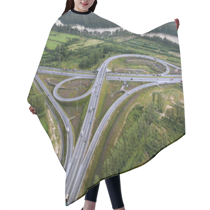 Personality  Aerial View Of Overpass, Ringway, Aerial Photo Hair Cutting Cape