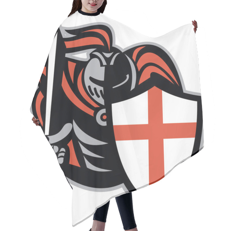 Personality  English Knight With Sword England Shield Retro Hair Cutting Cape