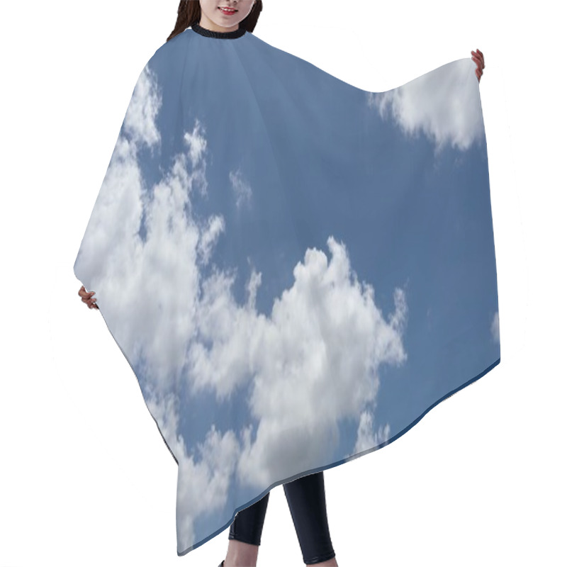 Personality  White Fluffy Clouds Against Clear Blue Sky Hair Cutting Cape