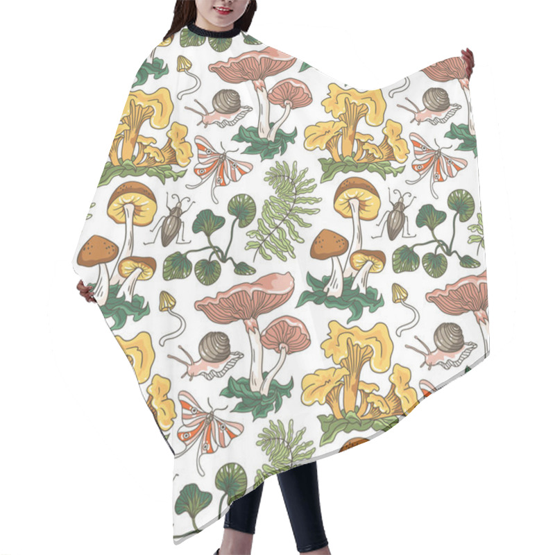 Personality  Seamless Pattern With Mushrooms Hair Cutting Cape