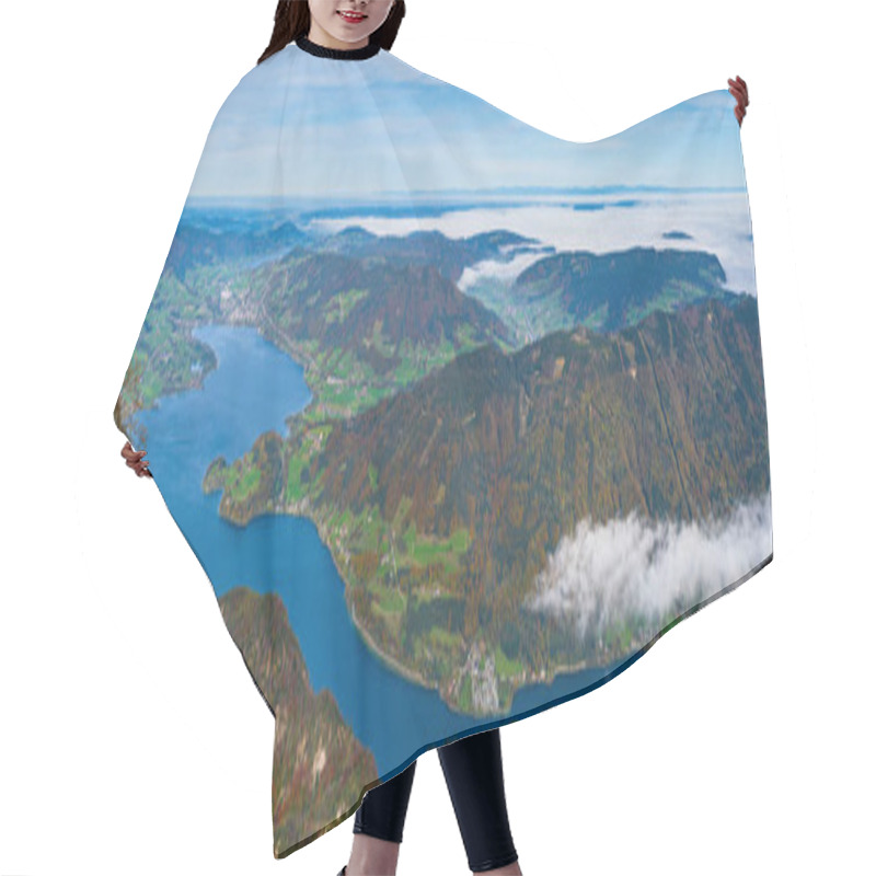 Personality  Picturesque Autumn Alps Mountain Lakes View From Schafberg Viewp Hair Cutting Cape