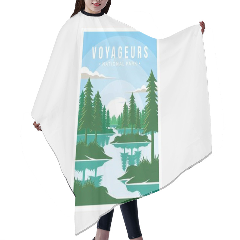 Personality  Voyageurs National Park Poster Vector Illustration Design Hair Cutting Cape