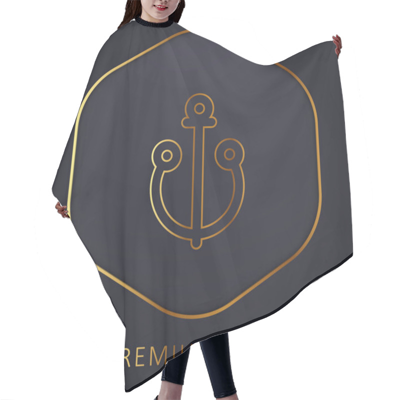 Personality  Anchor Golden Line Premium Logo Or Icon Hair Cutting Cape