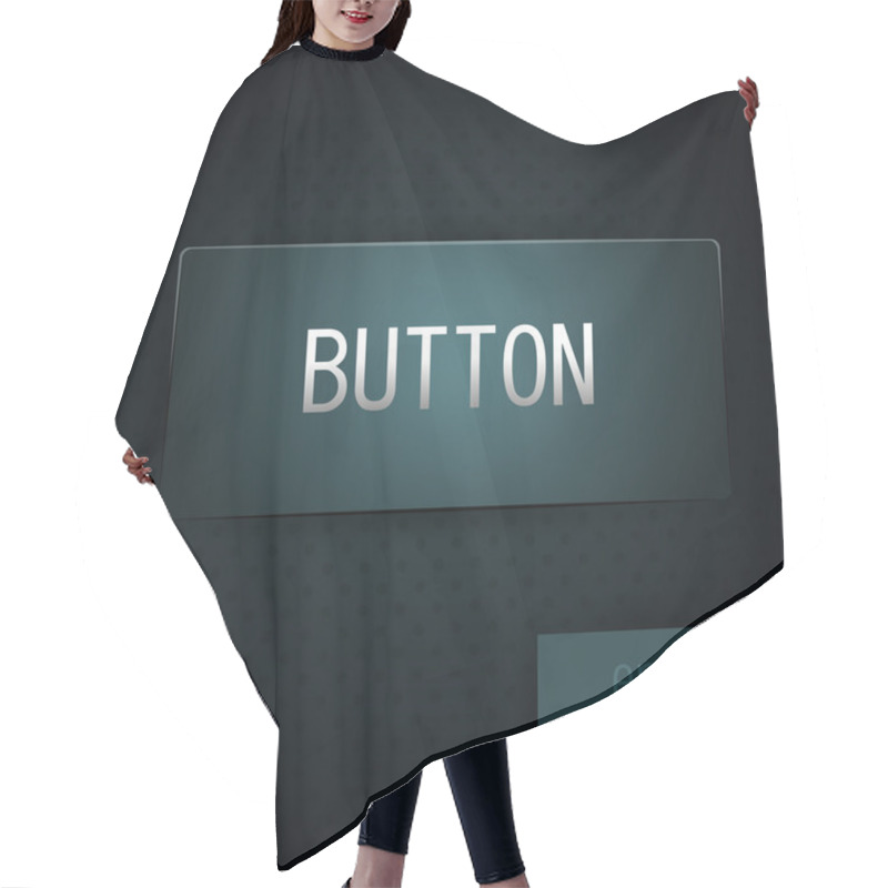 Personality  Black Button. Vector Design Hair Cutting Cape