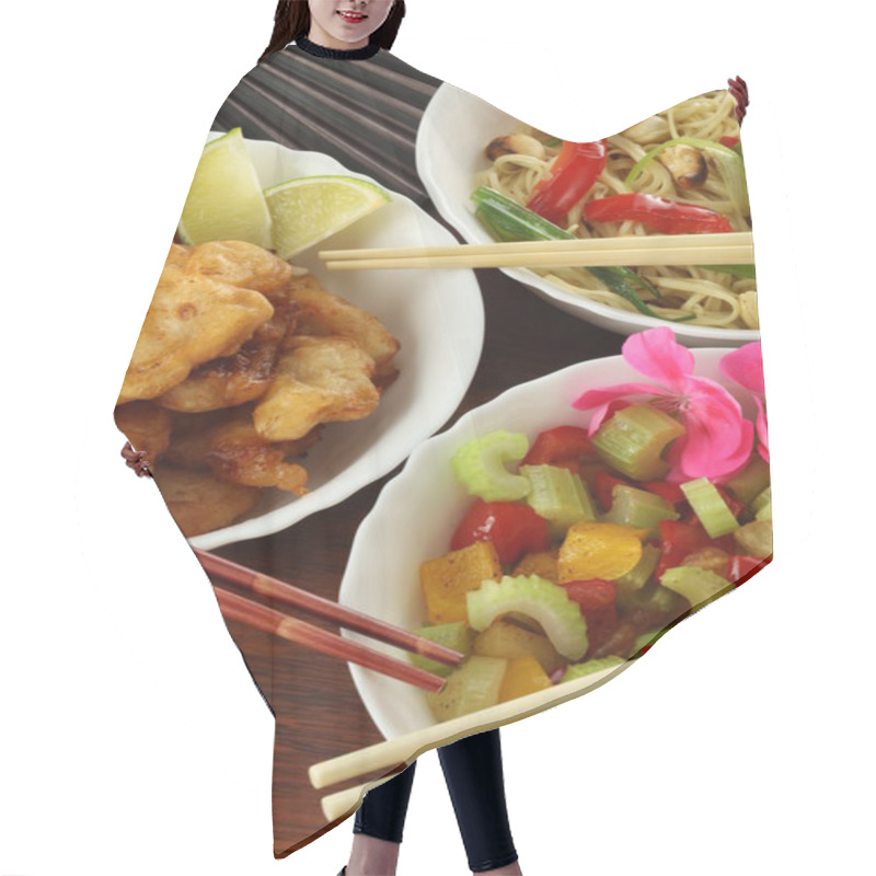 Personality  Vegetarian Chinese Dishes Hair Cutting Cape