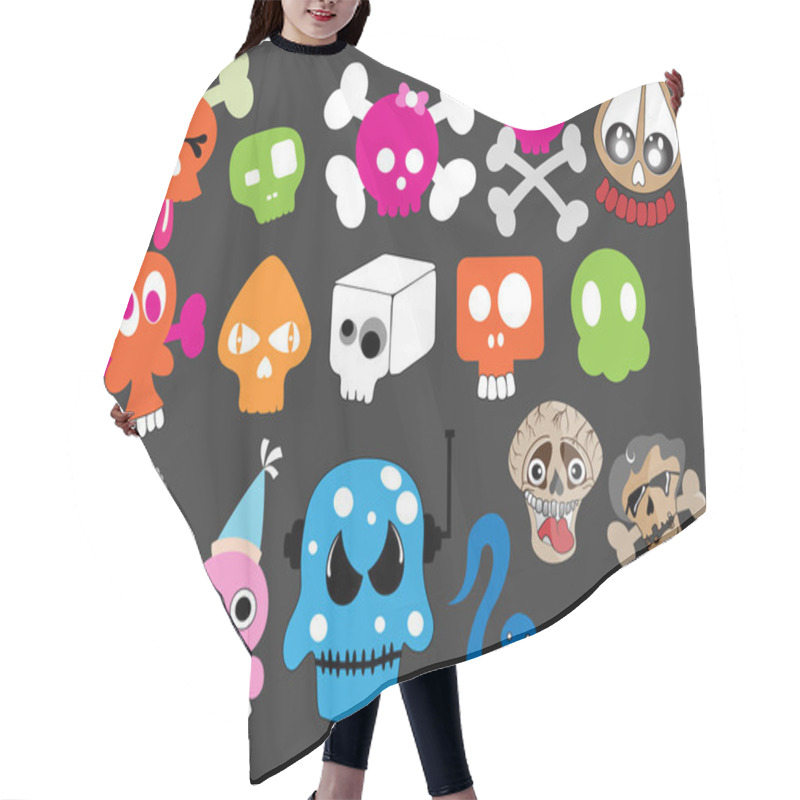 Personality  Funny Cartoon Skulls Collection Hair Cutting Cape