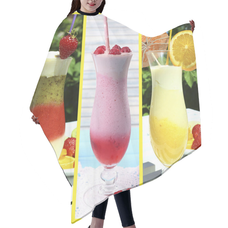 Personality  Collage Of Cold Summer Beverages Hair Cutting Cape