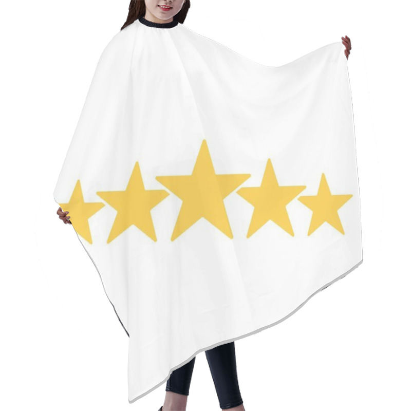 Personality  Five Star Rating. Golden Stars. Template Design For Web Or Mobile App. Vector Illustration Hair Cutting Cape