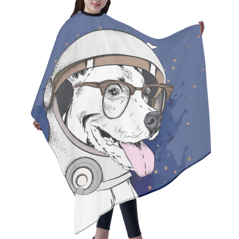 Personality  A Cartoon Dog In An Astronaut's Space Suit. Character In Space. Vector Illustration Hair Cutting Cape