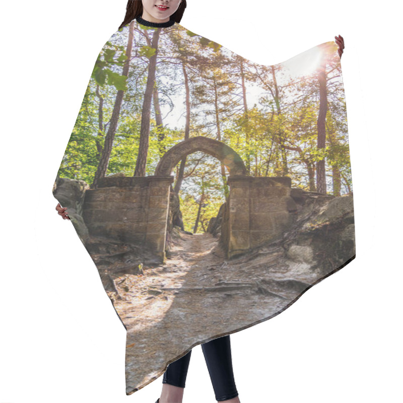 Personality  Ruins Of Stone Gate With Gothic Arch Hair Cutting Cape