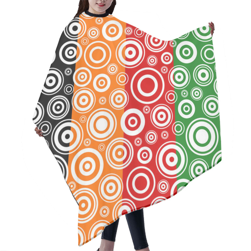 Personality  Set Of Seamless Textures With Concentric Circles. Hair Cutting Cape