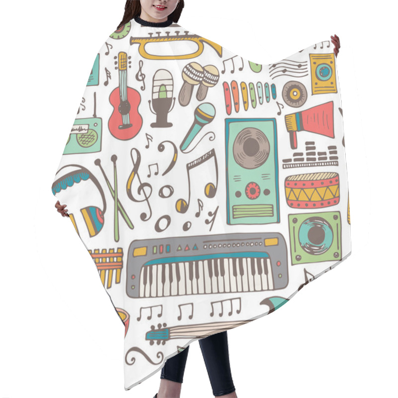 Personality  Music Doodle Collection Hair Cutting Cape