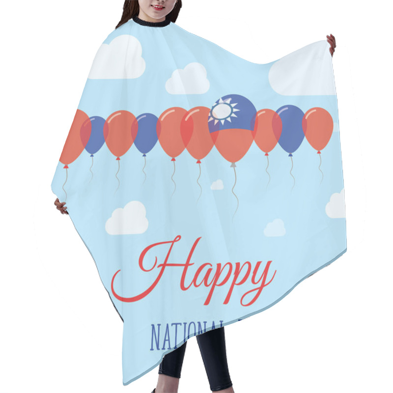 Personality  Taiwan Republic Of China National Day Flat Patriotic Poster Row Of Balloons In Colors Of The Hair Cutting Cape