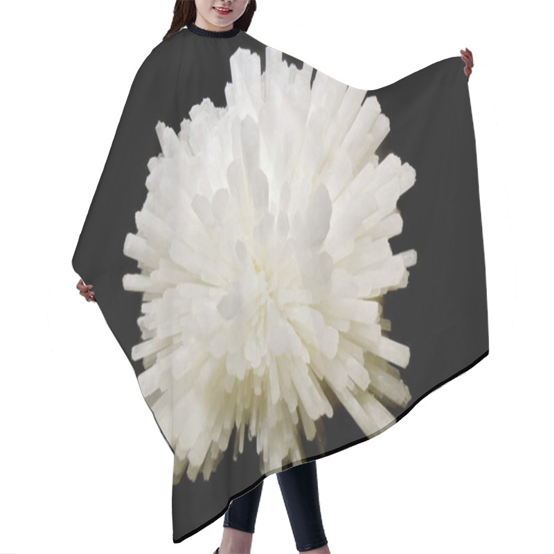 Personality  Macro Photo Of Scolecite Isolated On Black Background  Hair Cutting Cape