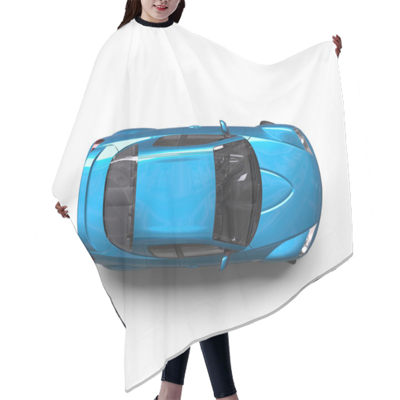 Personality  Bright Blue Car Top View Hair Cutting Cape