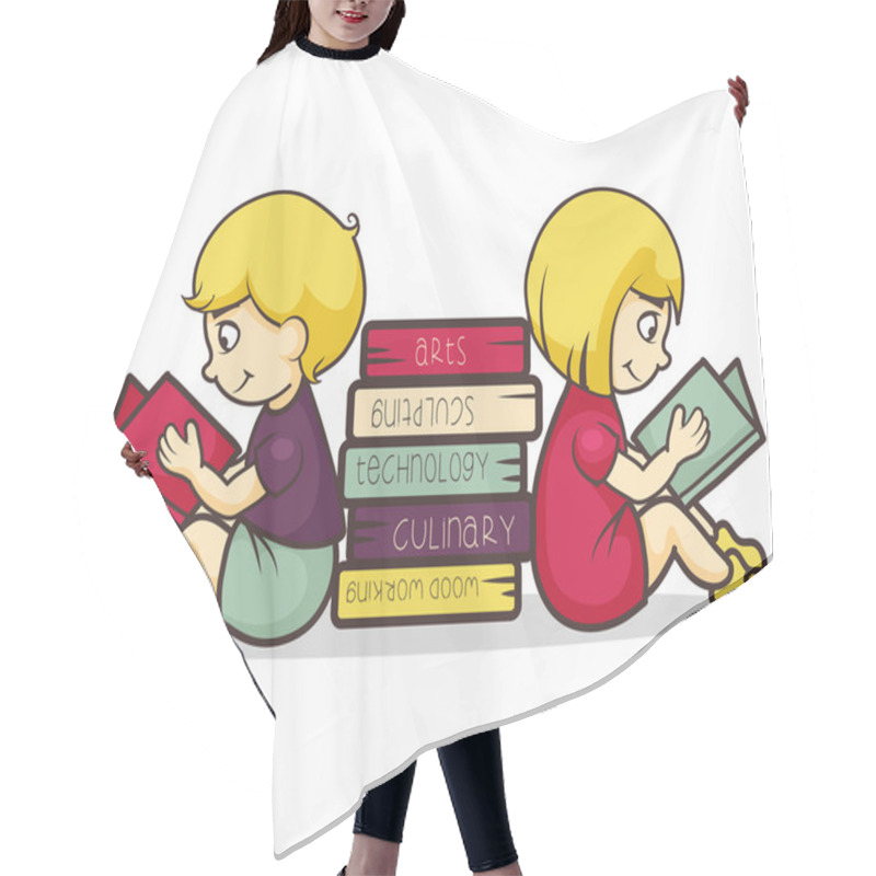 Personality  Children Reading Books Hair Cutting Cape