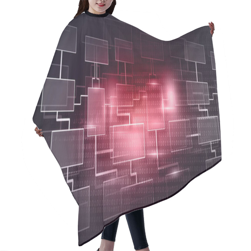 Personality  Futuristic Background Of Business Network. 2d Illustration	 Hair Cutting Cape