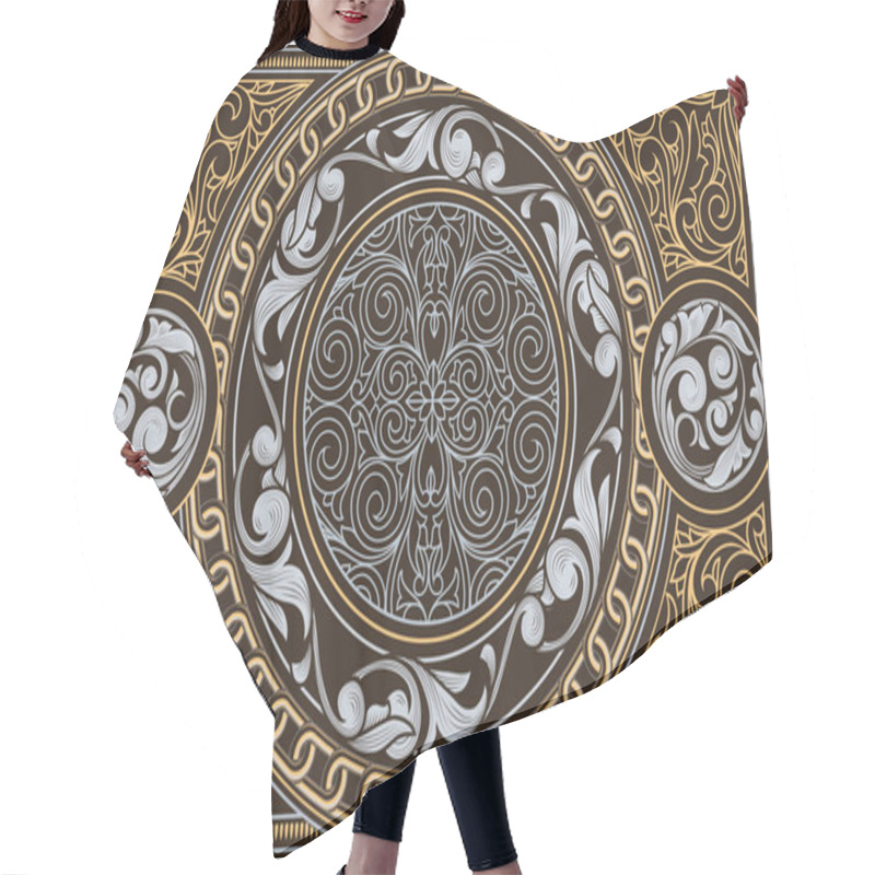 Personality  Decorative Ornate Retro Design Card Background Hair Cutting Cape