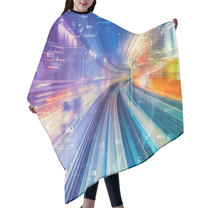 Personality  Technology Screen With High Speed Motion Blur Hair Cutting Cape