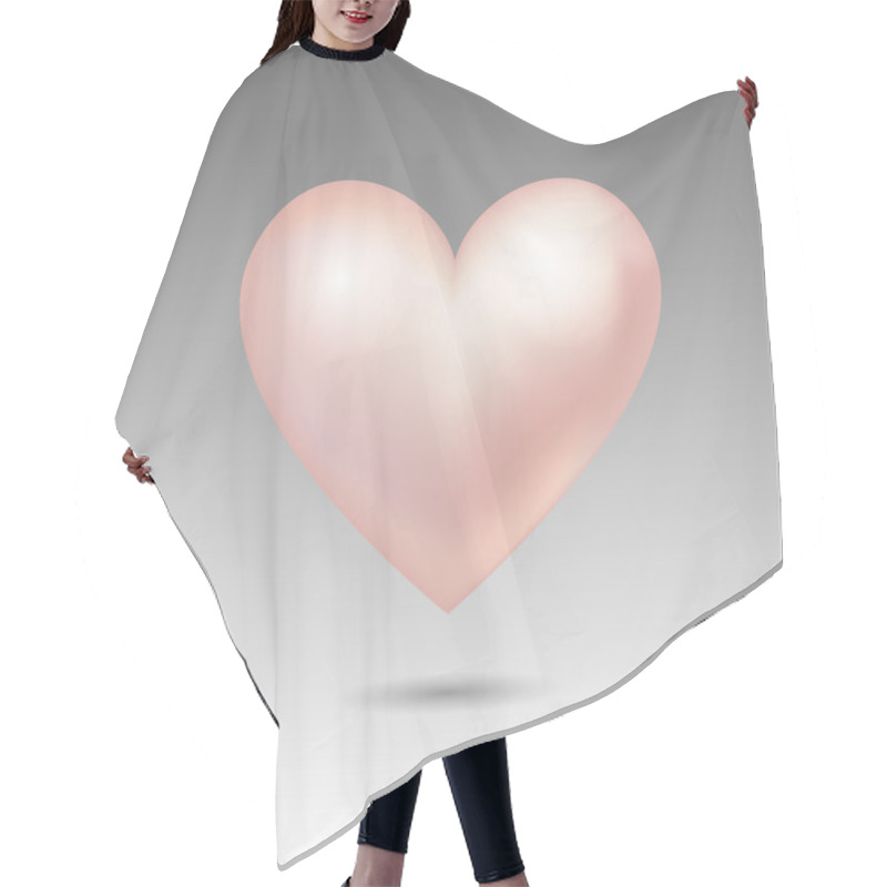 Personality  Vector Pink Glossy Heart Hair Cutting Cape