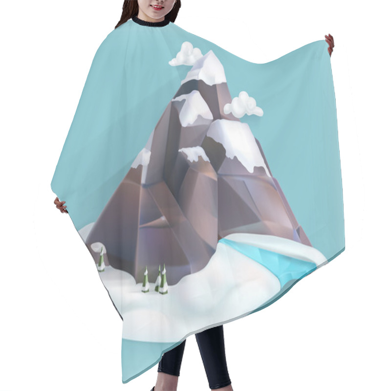 Personality  Mountain Winter, Low Poly Style Hair Cutting Cape