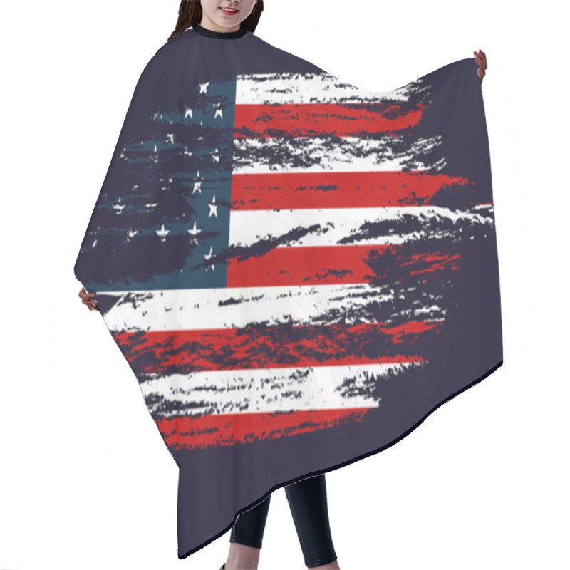 Personality  Grunge Flag Of The USA. Vector Illustration In With Grunge Texture.  Hair Cutting Cape