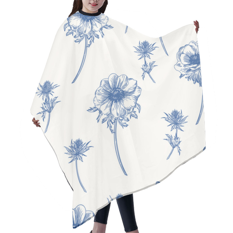 Personality  Seamless  Pattern  Flowers Hair Cutting Cape