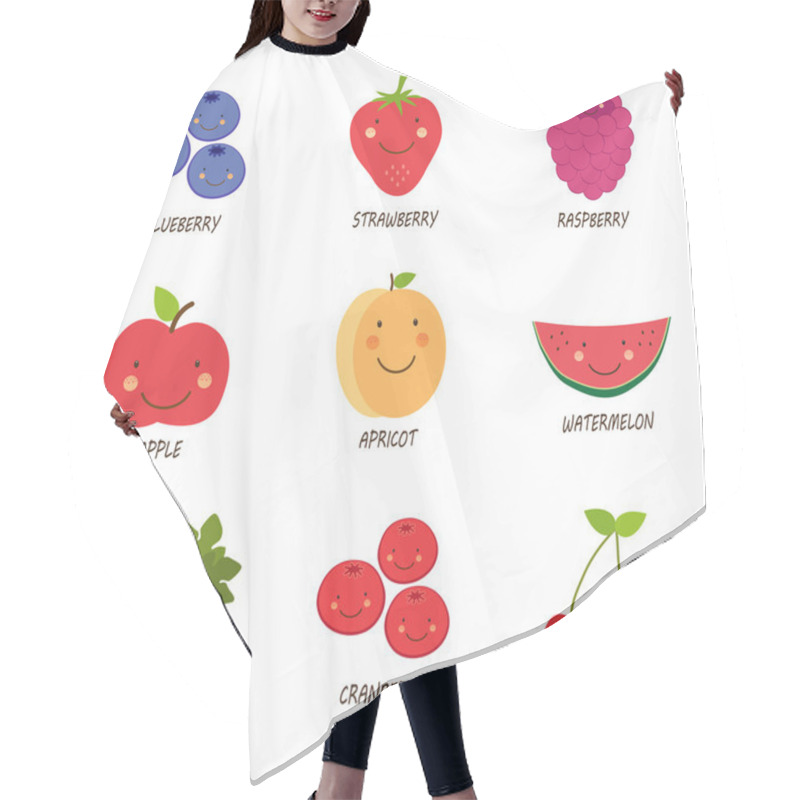 Personality  Cute Smiling Characters Of Fruits  Hair Cutting Cape